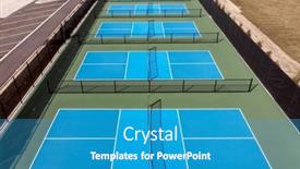  Presentation with pickleball - PPT theme featuring aerial-view-of-a-new background and a teal colored foreground
