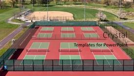  Presentation with pickleball - Theme consisting of aerial-view-of-a-new background and a coral colored foreground