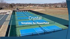  Presentation with pickleball - Slide deck enhanced with aerial-view-of-a-new background and a teal colored foreground