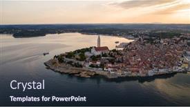  Presentation with croatia - Beautiful slides featuring aerial view of a rovinj backdrop and a tawny brown colored foreground