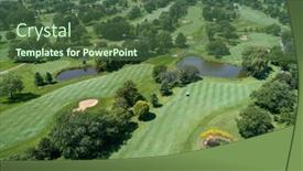  Presentation with ponds - Presentation theme consisting of aerial-view-of-a-suburban background and a ocean colored foreground