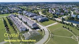  Presentation with housing community - Colorful theme enhanced with aerial-view-of-a-townhouse backdrop and a violet colored foreground