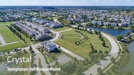  Presentation with housing community - Theme featuring aerial-view-of-a-townhouse background and a violet colored foreground