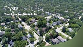  Presentation with city chicago - PPT theme having aerial-view-of-a-tree background and a gray colored foreground