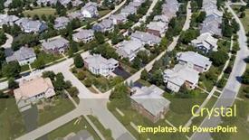  Presentation with city chicago - Slides enhanced with aerial-view-of-a-tree background and a tawny brown colored foreground