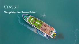  Presentation with environmental oil spill - Presentation theme having aerial-view-of-a-vietnamese background and a ocean colored foreground