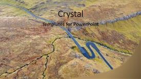  Presentation with mountains - Cool new slides with aerial view of a winding backdrop and a coral colored foreground