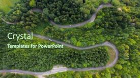  Presentation with forest road green - Slides enhanced with aerial-view-of-a-winding background and a tawny brown colored foreground