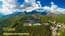  Presentation with mountain view - Presentation design having aerial-view-of-a-wonderful background and a tawny brown colored foreground