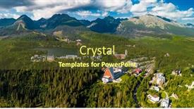  Presentation with mountain lake - Slide deck enhanced with aerial-view-of-a-wonderful background and a tawny brown colored foreground