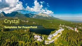  Presentation with mountain view - Slides with aerial-view-of-a-wonderful background and a tawny brown colored foreground