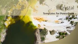  Presentation with area - Audience pleasing PPT layouts consisting of aerial view of abandoned industrial mining area drone view of opencast mine filled with water backdrop and a soft green colored foreground