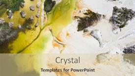  Presentation with abandoned - PPT layouts enhanced with aerial view of abandoned industrial mining area drone view of opencast mine filled with water background and a lemonade colored foreground