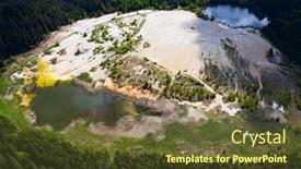  Presentation with abandoned - PPT layouts having aerial view of abandoned industrial mining area drone view of opencast mine filled with water background and a tawny brown colored foreground