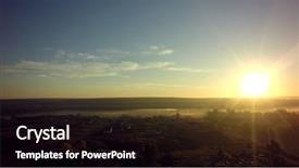  Presentation with city of chicago aerial view - Amazing presentation design having aerial view of agricultural fields backdrop and a  colored foreground