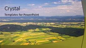 Presentation with agriculture field - Beautiful slides featuring aerial view of agricultural fields backdrop and a light blue colored foreground