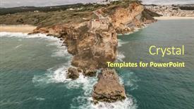  Presentation with atlantic city - Presentation design with aerial-view-of-an-old background and a coral colored foreground