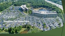  Presentation with parking lot - PPT theme with aerial-view-of-an-suburban background and a gray colored foreground