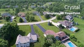  Presentation with chicago - Beautiful slides featuring aerial-view-of-an-upscale backdrop and a dark gray colored foreground