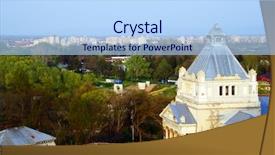  Presentation with city of chicago aerial view - Presentation design consisting of aerial view of arad romania background and a light blue colored foreground