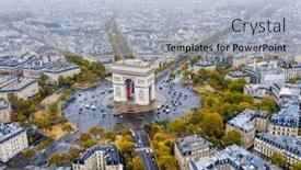  Presentation with aerial - Theme with aerial-view-of-arc-de background and a light gray colored foreground