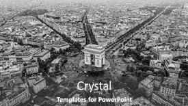  Presentation with aerial - Colorful PPT layouts enhanced with aerial-view-of-arc-de backdrop and a dark gray colored foreground