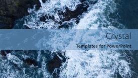 Presentation with ocean waves - PPT layouts with aerial-view-of-atlantic-ocean background and a teal colored foreground