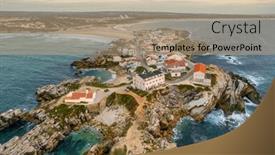  Presentation with west - Slide set enhanced with aerial-view-of-baleal-peninsula background and a coral colored foreground