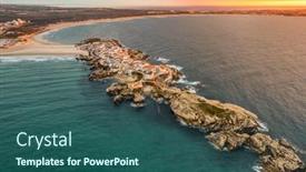  Presentation with aerial - Theme featuring aerial-view-of-baleal-peninsula background and a ocean colored foreground