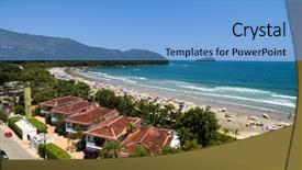  Presentation with beach ball sand dunes - Colorful slide set enhanced with aerial view of baleia beach sao sebastiao sao paulo brazil backdrop and a light blue colored foreground