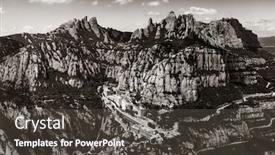  Presentation with spain - Presentation theme consisting of aerial-view-of-barcelona-montserrat background and a dark gray colored foreground