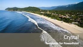  Presentation with aerial - Presentation theme having aerial-view-of-beach-sao background and a gray colored foreground