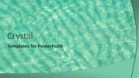  Presentation with ripples - Slide set featuring aerial view of beautiful clear turquoise ocean water showing ripples in sand with sparkling sunlight background and a seafoam green colored foreground