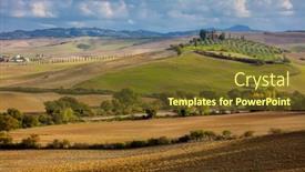  Presentation with nature countryside - Beautiful presentation featuring aerial-view-of-beautiful-countryside backdrop and a tawny brown colored foreground