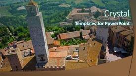  Presentation with medieval - PPT layouts enhanced with rooftop farming - aerial view of beautiful medieval background and a ocean colored foreground