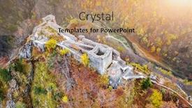  Presentation with aerial - Colorful presentation design enhanced with aerial-view-of-beautiful-poenari backdrop and a coral colored foreground