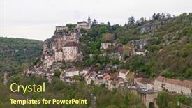  Presentation with virgin mary - Presentation theme having aerial-view-of-beautiful-village background and a tawny brown colored foreground