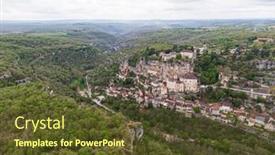  Presentation with virgin mary - Presentation having aerial-view-of-beautiful-village background and a tawny brown colored foreground