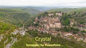  Presentation with virgin mary - PPT theme featuring aerial-view-of-beautiful-village background and a tawny brown colored foreground