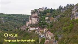  Presentation with virgin mary - Presentation theme consisting of aerial-view-of-beautiful-village background and a tawny brown colored foreground