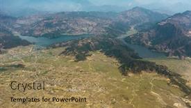  Presentation with city of chicago aerial view - Colorful presentation design enhanced with aerial view of begnas and rupa lakes near pokhara in nepal backdrop and a coral colored foreground