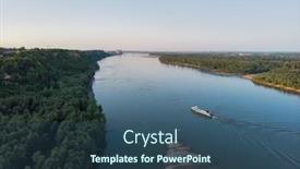  Presentation with ship - Amazing slide deck having aerial-view-of-big-siberian backdrop and a ocean colored foreground