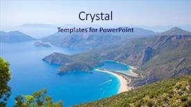  Presentation with lagoon - Colorful presentation design enhanced with aerial view of blue lagoon backdrop and a light blue colored foreground