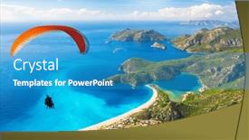  Presentation with lagoon - Presentation design enhanced with aerial-view-of-blue-lagoon background and a teal colored foreground