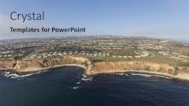  Presentation with neighborhood - PPT layouts having aerial view of bluff top neighborhood near los angeles in the rancho palos verdes california background and a light blue colored foreground
