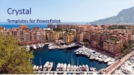  Presentation with marina - Colorful PPT theme enhanced with district of principality of monaco backdrop and a sky blue colored foreground
