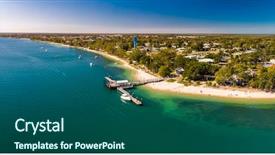  Presentation with aerial - Cool new presentation theme with aerial view of bongaree jetty backdrop and a ocean colored foreground