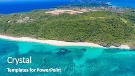  Presentation with boracay - Audience pleasing presentation design consisting of aerial view of boracay island backdrop and a teal colored foreground