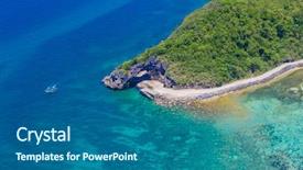  Presentation with boracay - Cool new slide set with aerial view of boracay island backdrop and a ocean colored foreground