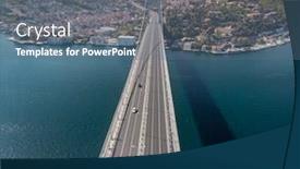  Presentation with istanbul bosphorus bridge turkey - Audience pleasing slide deck consisting of aerial-view-of-bosphorus-bridge backdrop and a ocean colored foreground